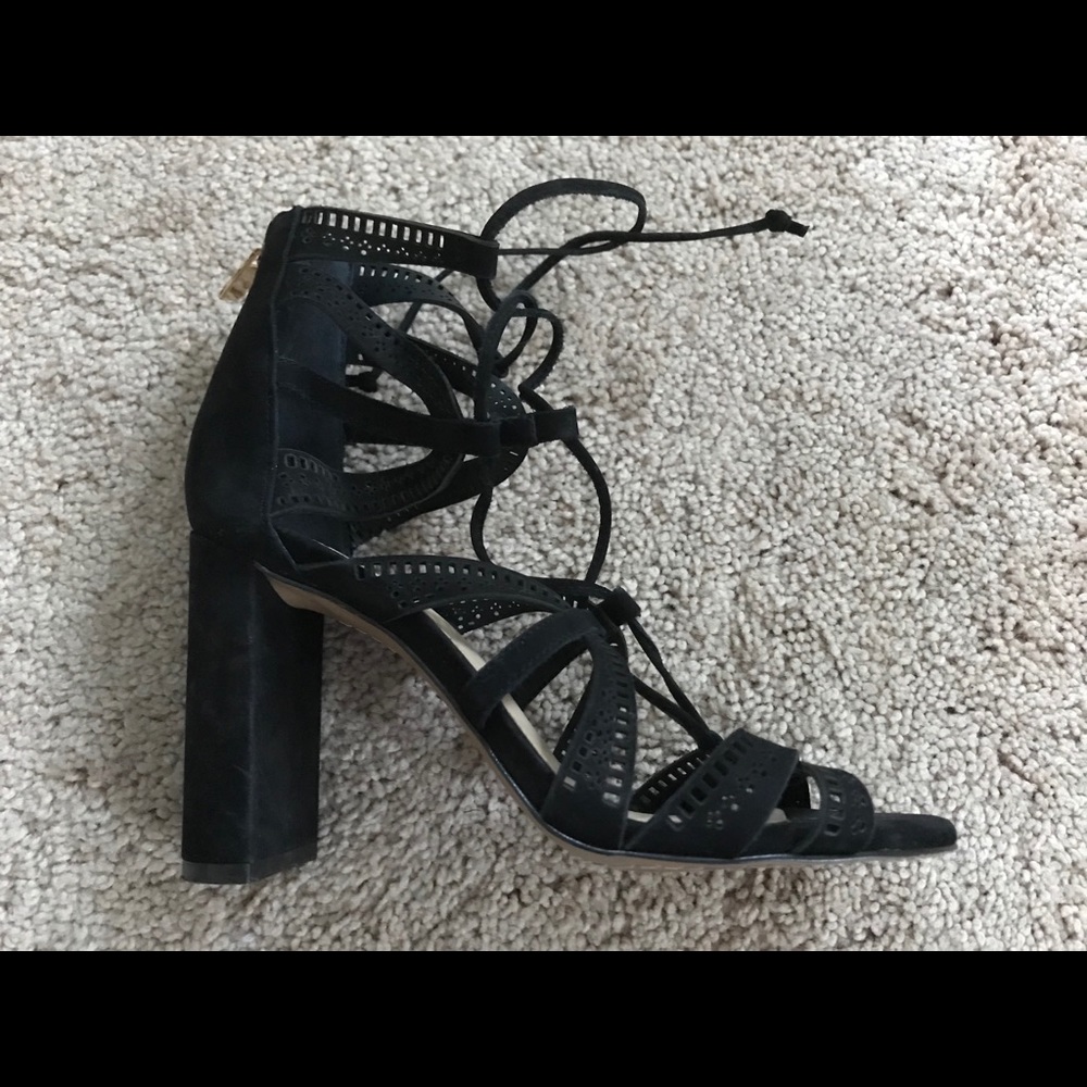 Vince Camuto Wide Heeled Suede Pumps